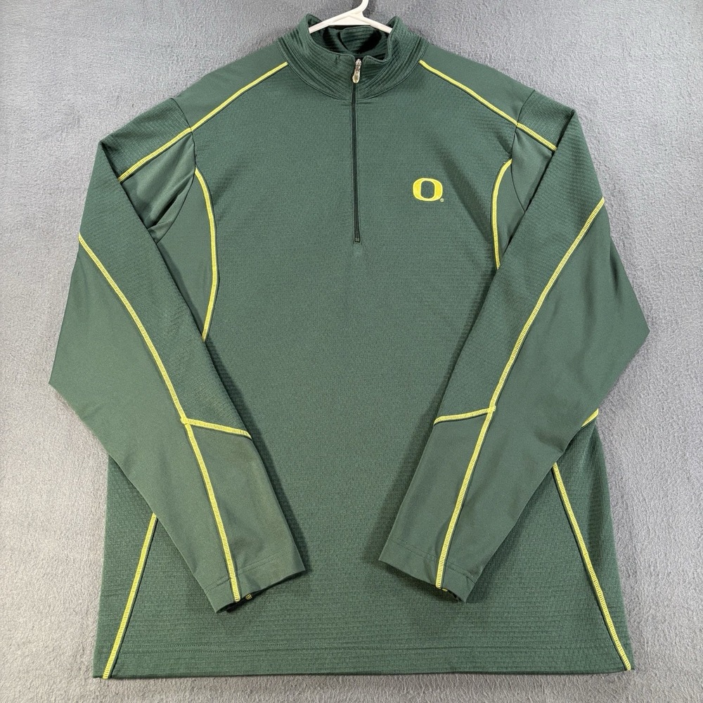 Nike Golf Oregon Ducks 1/4 Zip Jacket Men L Green Therma-Fit Pullover 373338-330